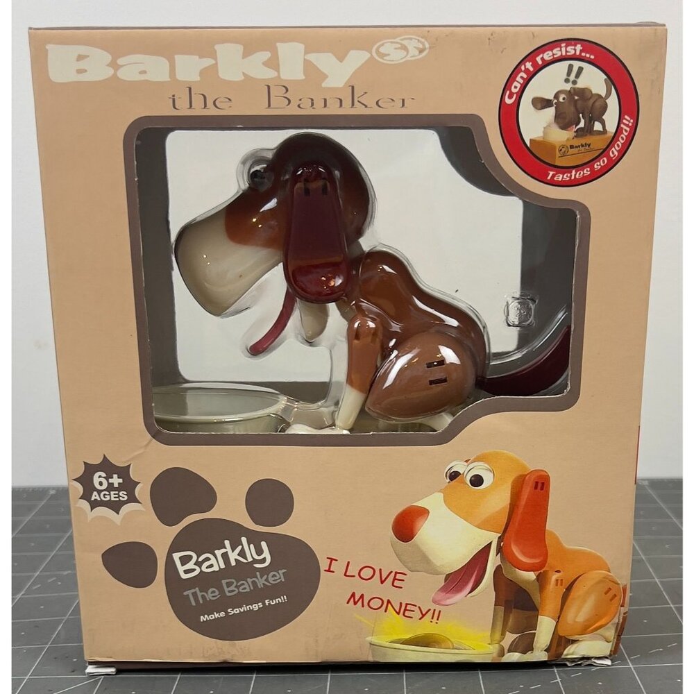 Barkly The Banker Hound Dog Mechanical Coin Bank New In Box  6+ Ages